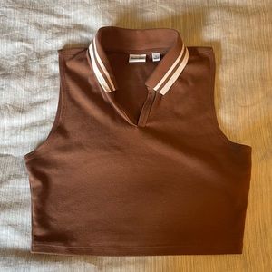 Sunday best (Aritzia) collared crop top